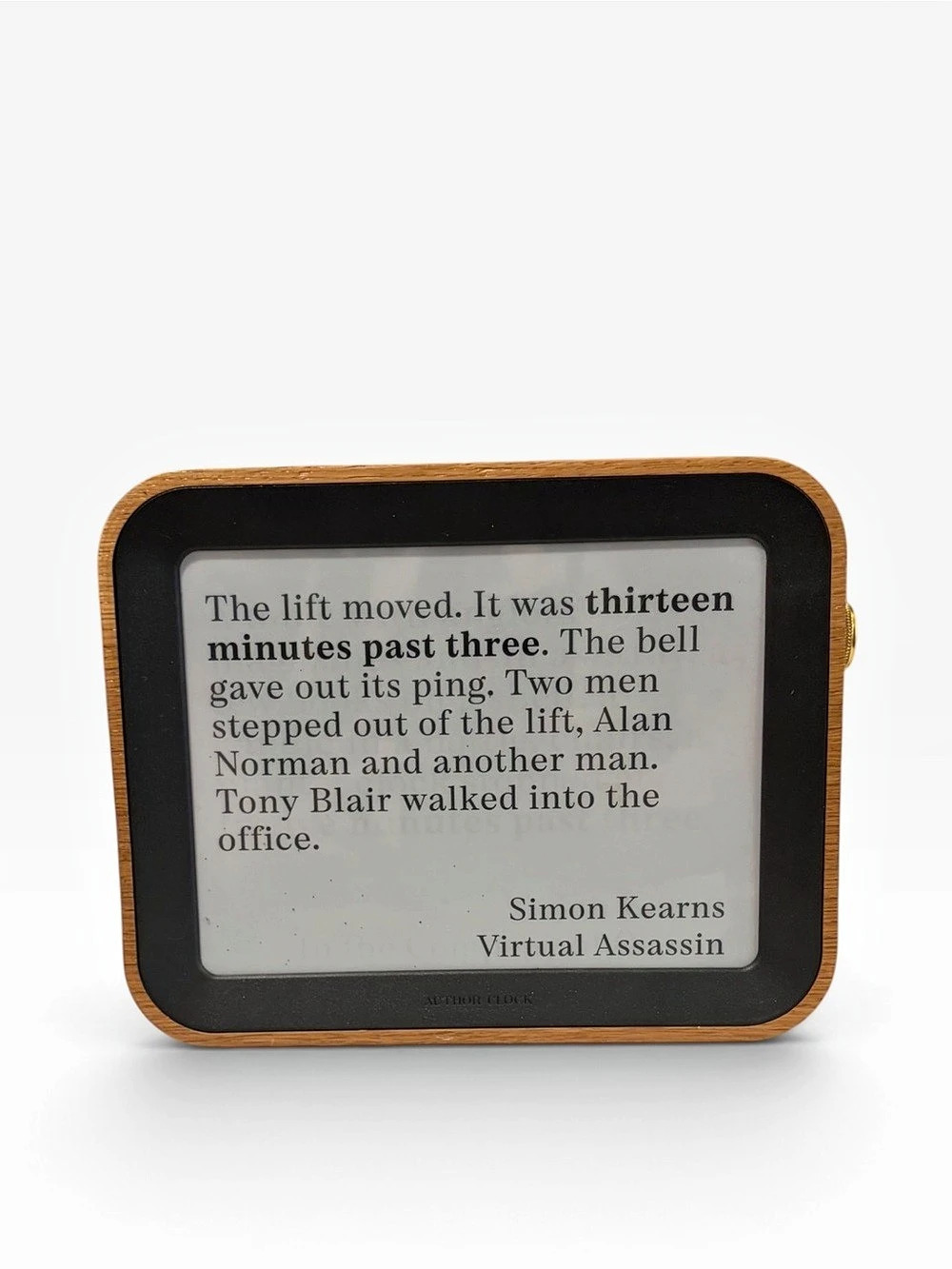 Author Clock Vol 2 Wooden Quote Display Clock